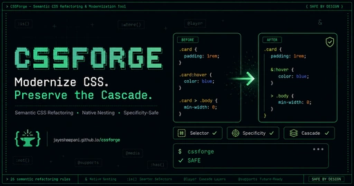 CSSForge — Lossless CSS AST Refactoring Engine